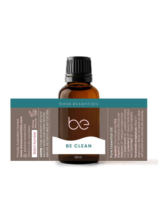 Base Essentials Blended Oil Be Clean, Pure Essential Oil Blend, Natural 10ml