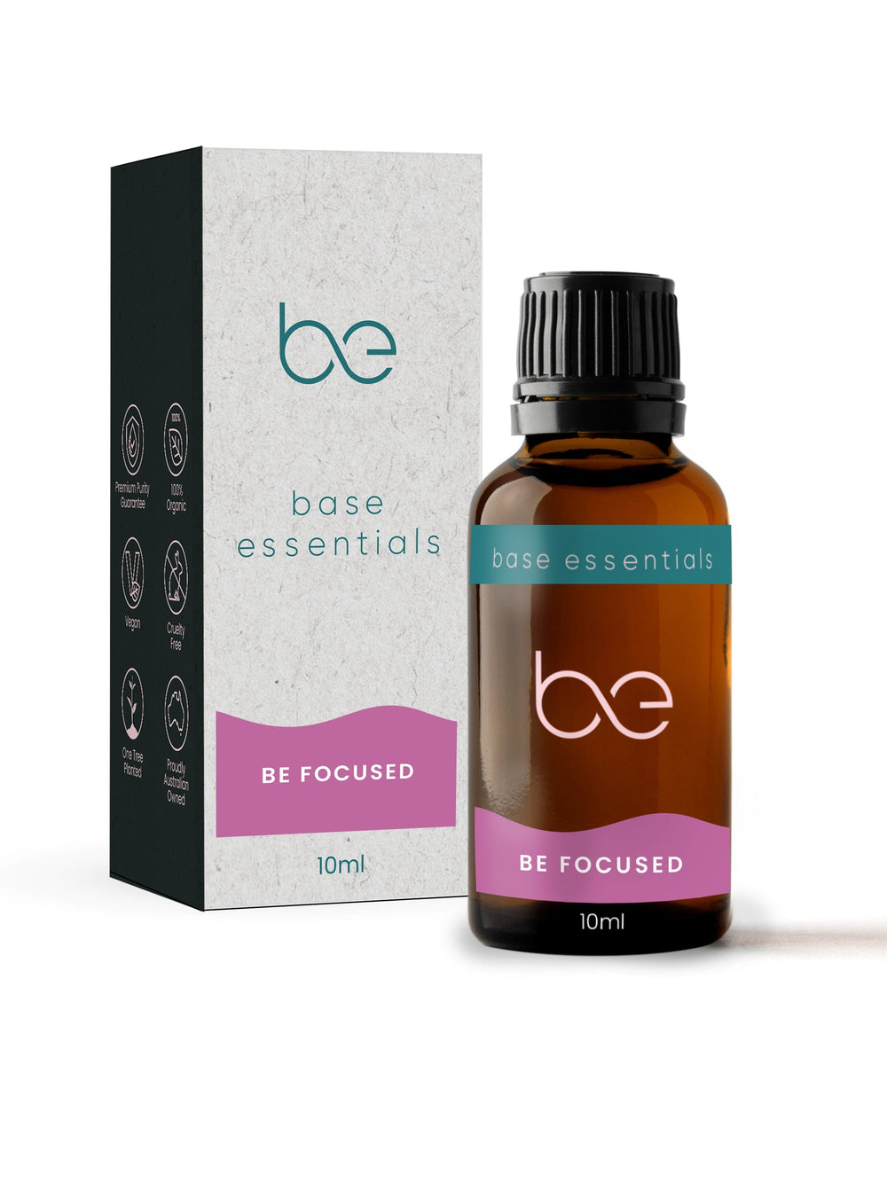Base Essentials Blended Oil Be Focused Pure Essential Oil Blend, Natural 10ml