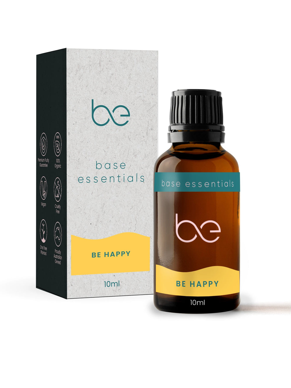 Base Essentials Blended Oil Be Happy Pure Essential Oil Blend, Natural 10ml