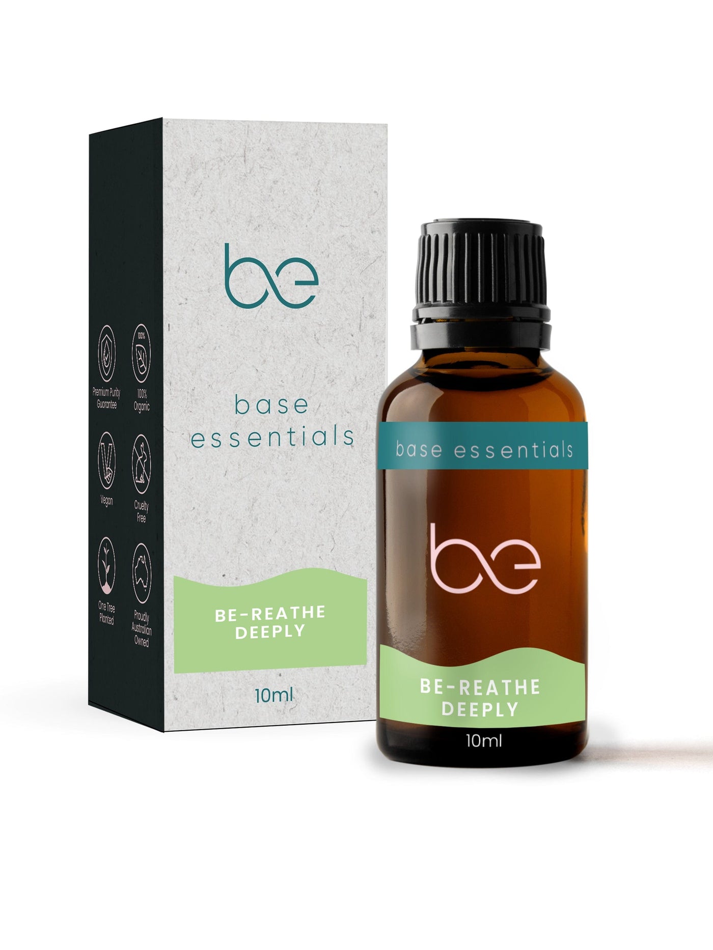 Base Essentials Blended Oil Be-reathe Deeply Pure Essential Oil Blend, Organic 10ml