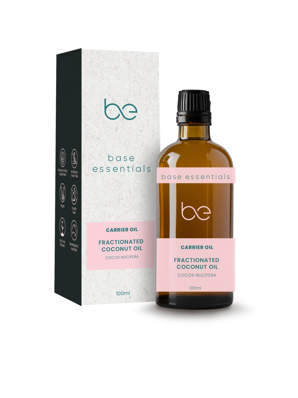 Base Essentials Carrier Oil Fractionated Coconut Carrier Oil, Natural 100ml