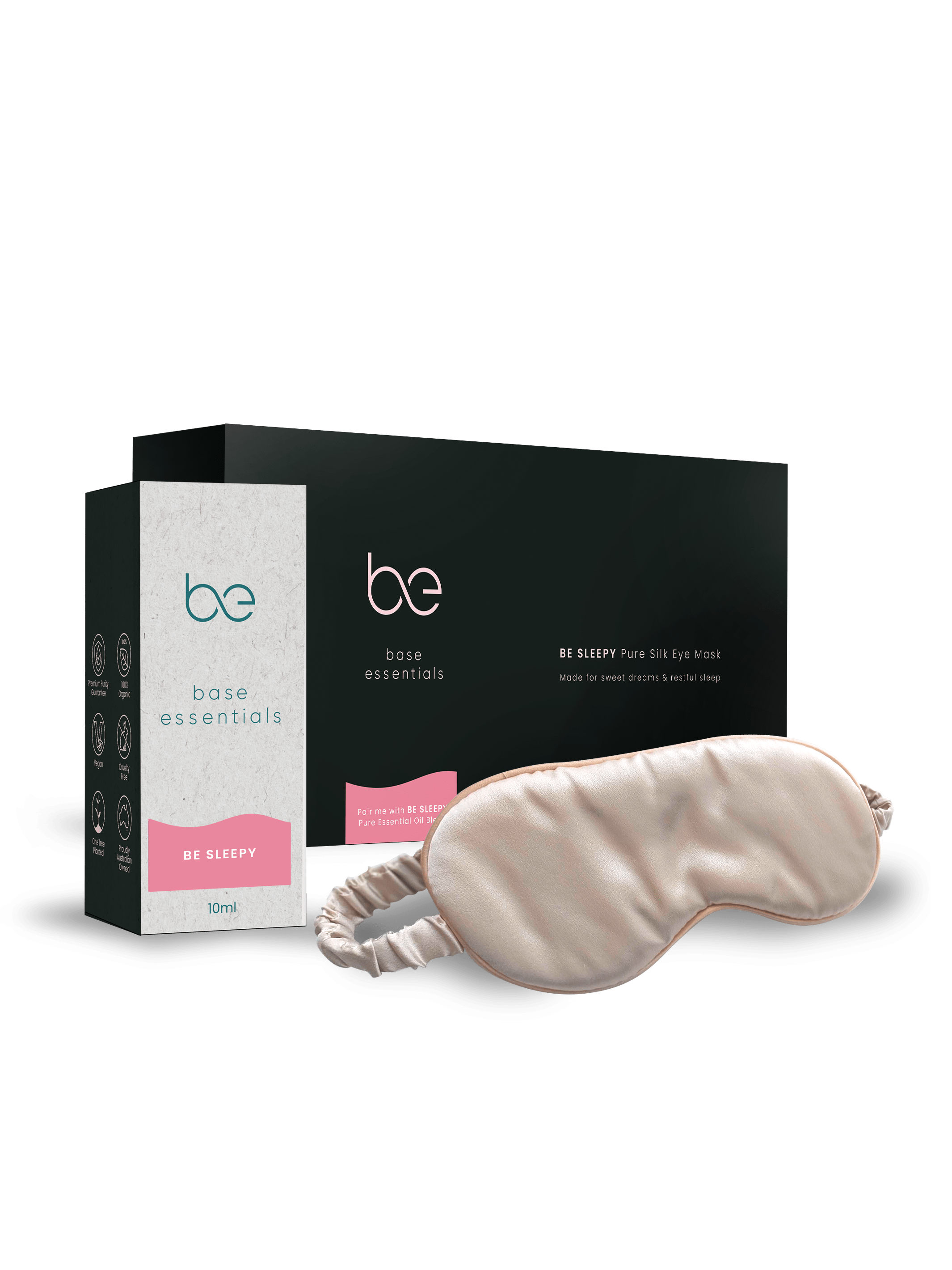 Base Essentials Fragrance Oil Be Sleepy Pure Silk Eye Mask & Essential Oil Kit