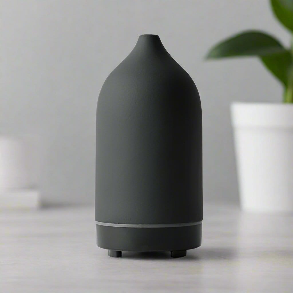 Base Essentials Diffuser Gray Premium Ultrasonic Ceramic Essential Oil Diffuser - Two Pack