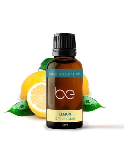 Base Essentials Single Oil Pure Essential Oil Lemon, Cold Pressed, Organic 10ml