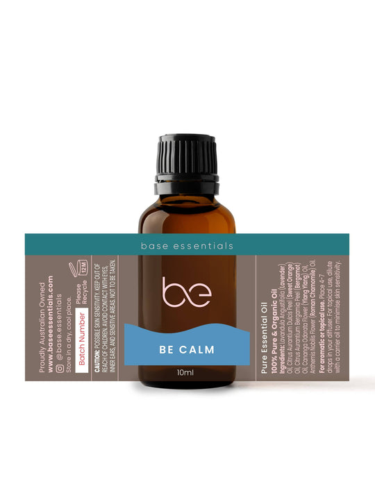 Base Essentials Blended Oil Be Calm Pure Essential Oil Blend, Organic 10ml