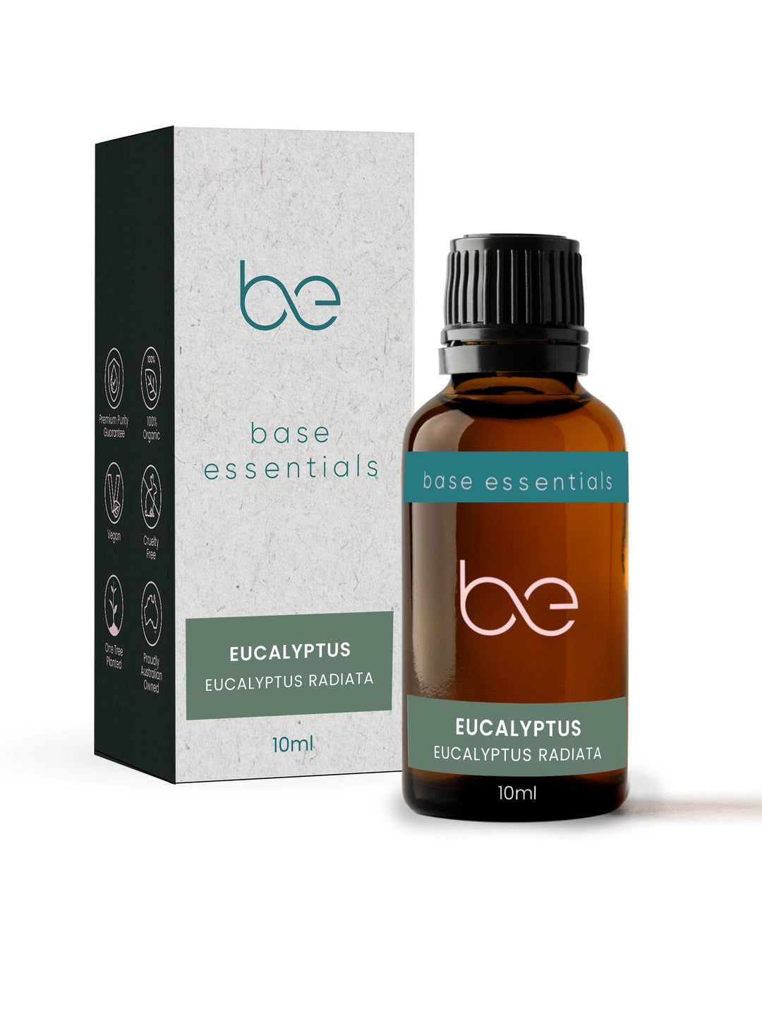 Base Essentials Single Oil Pure Essential Oil Eucalyptus, Organic 10ml