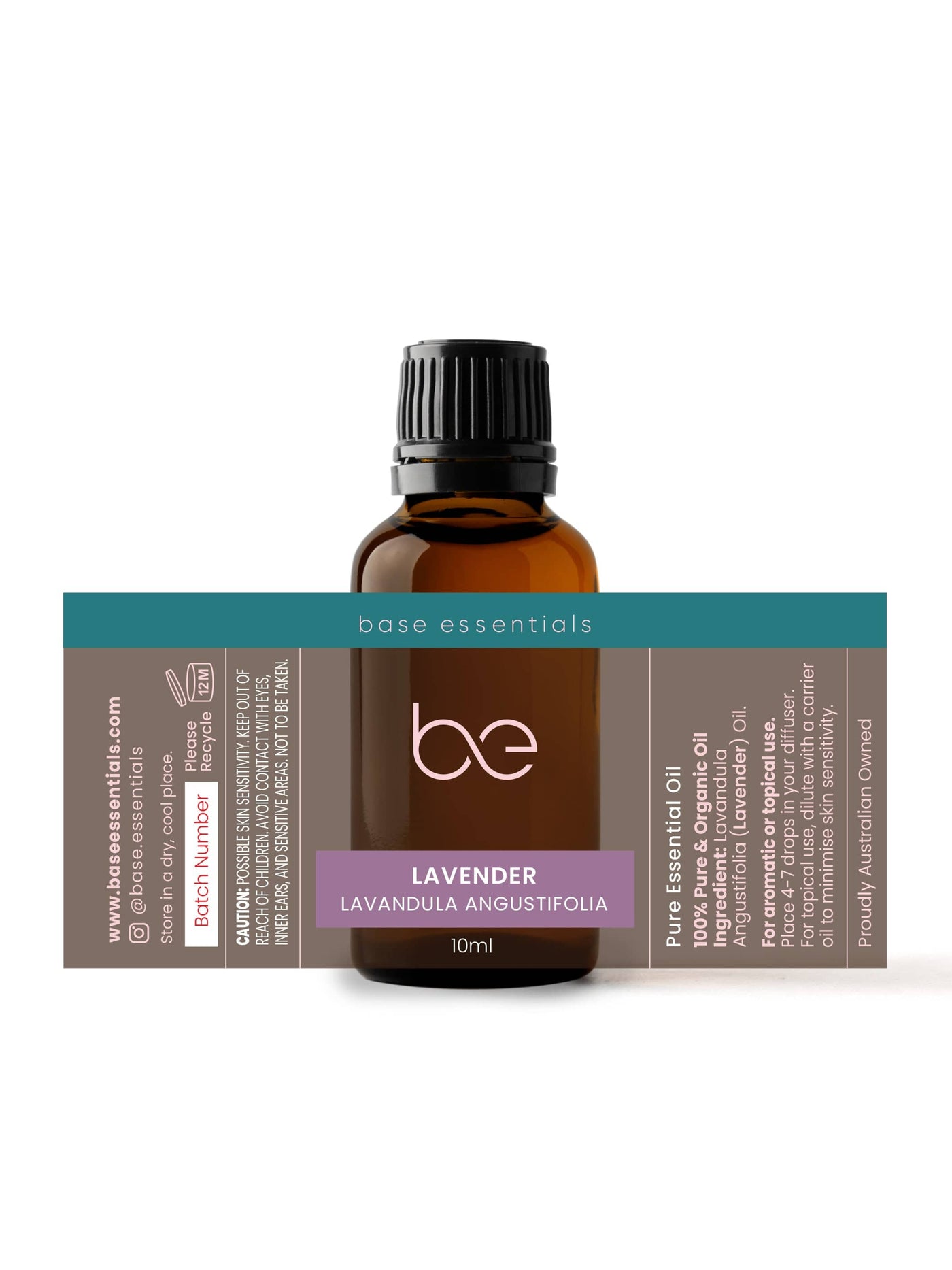 Base Essentials Single Oil Pure Essential Oil Lavender, Organic 10ml